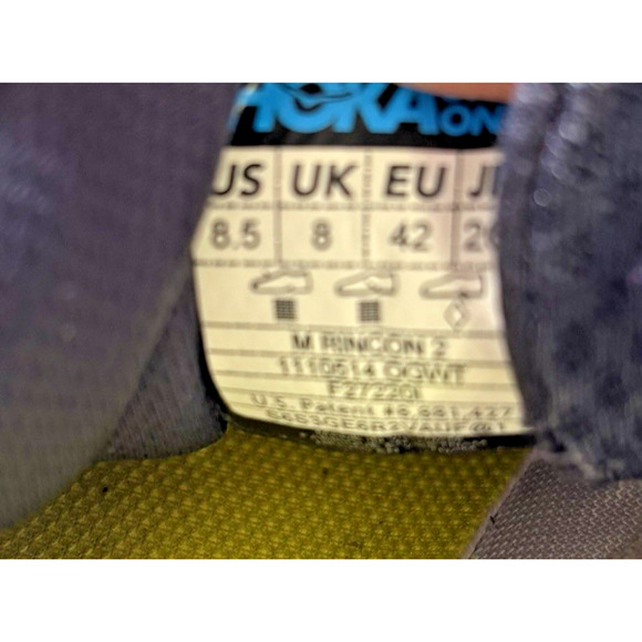 Size 8.5 - Hoka One One Rincon 2 Lime/Navy - Picture 9 of 9